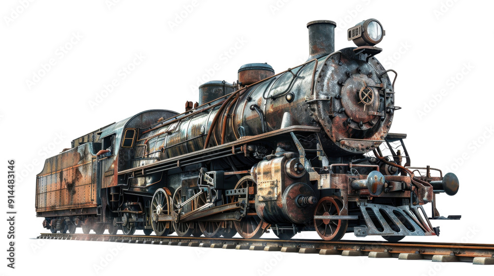 Naklejka premium Vehicle train transportation locomotive on transparent background
