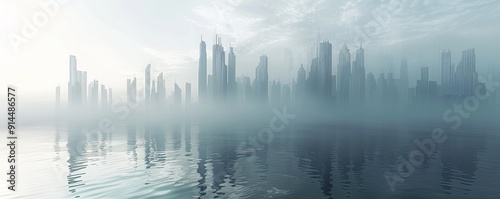 Mirage of a city skyline shimmering in the distance, 4K hyperrealistic photo