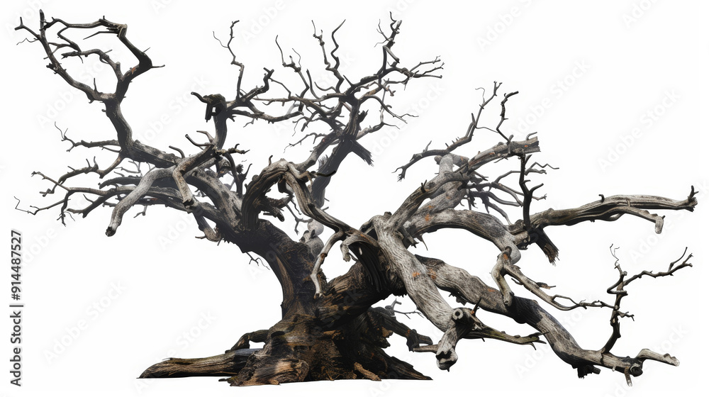 old dead spooky tree isolated on white background old dead spooky tree isolated on white background