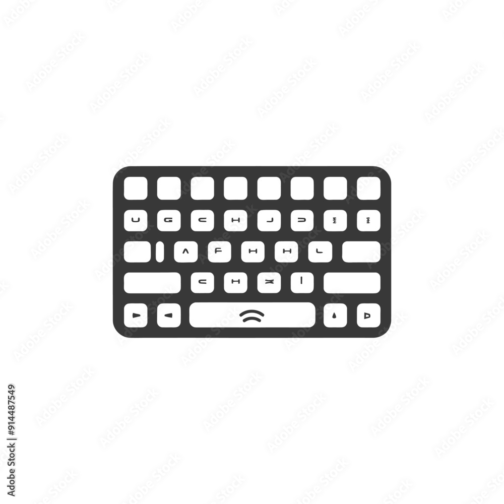 Wireless Keyboard Icon: Modern Flat Gray Design Wireless Keyboard Icon: Modern Flat Gray Design