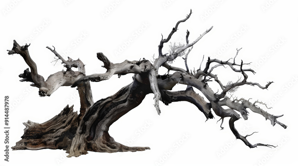 old dead spooky tree isolated on white background old dead spooky tree isolated on white background