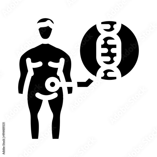 genetic predisposition obesity overweight glyph icon vector. genetic predisposition obesity overweight sign. isolated symbol illustration