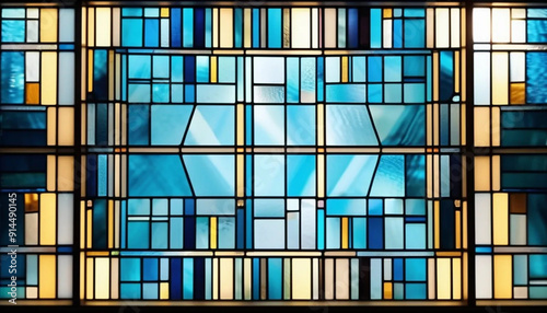 Blue stained glass as a background 