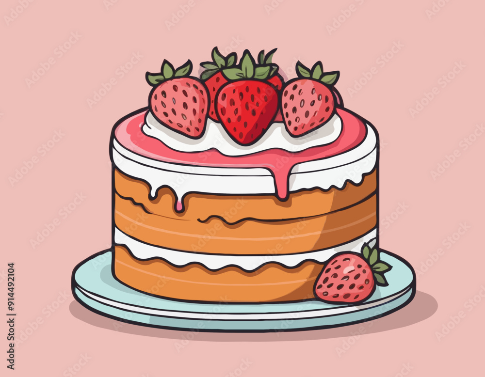 Cake with strawberries Cake with strawberries
