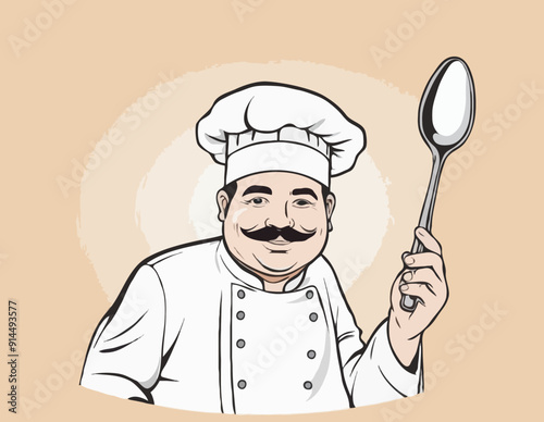Chef holding a spoon