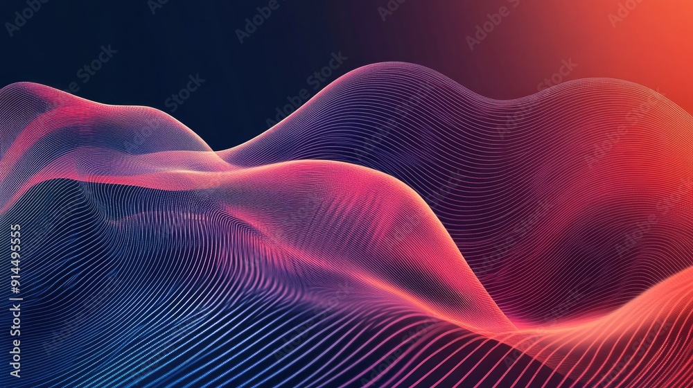Abstract vector illustration with wave gradient lines, creating a smooth and sophisticated design element for modern backgrounds. Abstract vector illustration with wave gradient lines, creating a smooth and sophisticated design element for modern backgrounds.