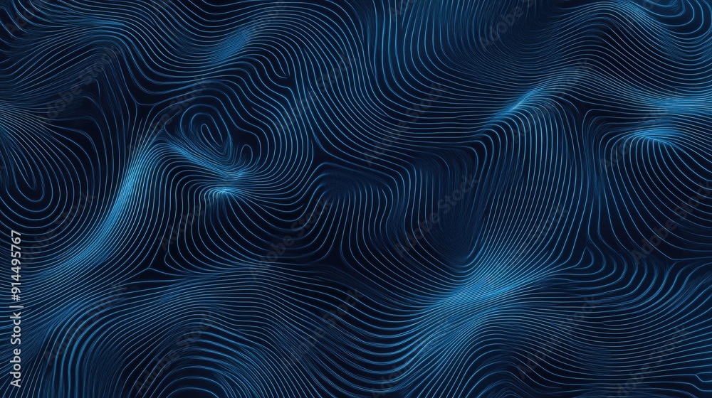 Abstract wave line pattern on a dark blue background, ideal for technology-themed banners, posters, and covers. Abstract wave line pattern on a dark blue background, ideal for technology-themed banners, posters, and covers.