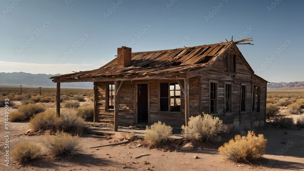 Abandoned house in the desert illustration. Abandoned house in the desert illustration.