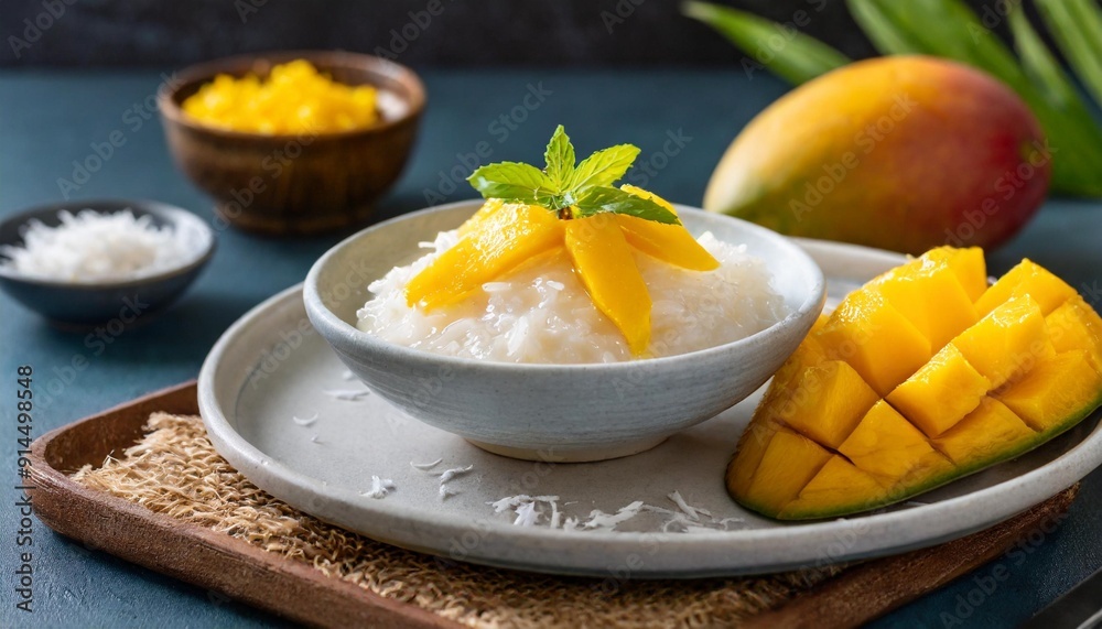 Exotic Mango Sticky Rice with Coconut Cream Exotic Mango Sticky Rice with Coconut Cream