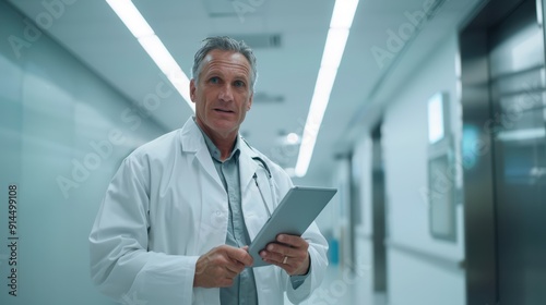 The doctor with tablet