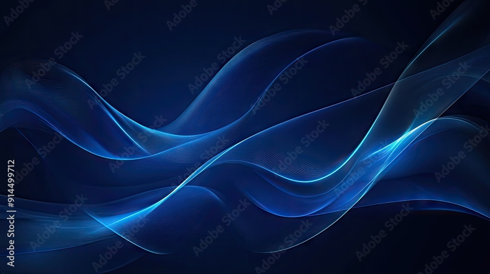 custom made wallpaper toronto digitalDark blue abstract background with wave lines, ideal for technology banners, posters, covers, and brochures.