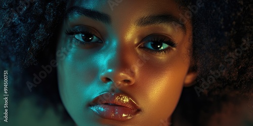 Portrait of a woman with bold and vibrant makeup