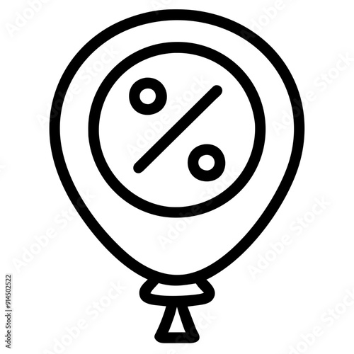 Balloon with Percent Sign Icon