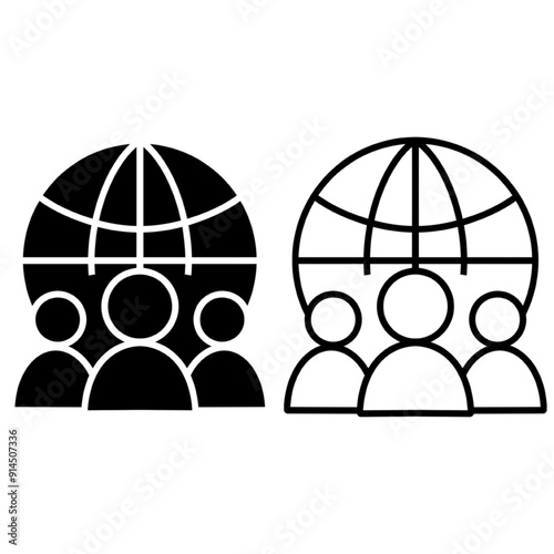 Global communication icon, Vector Graphic