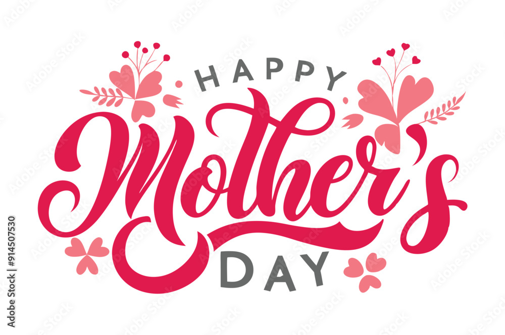 happy mother's day typography on White Background happy mother's day typography on White Background
