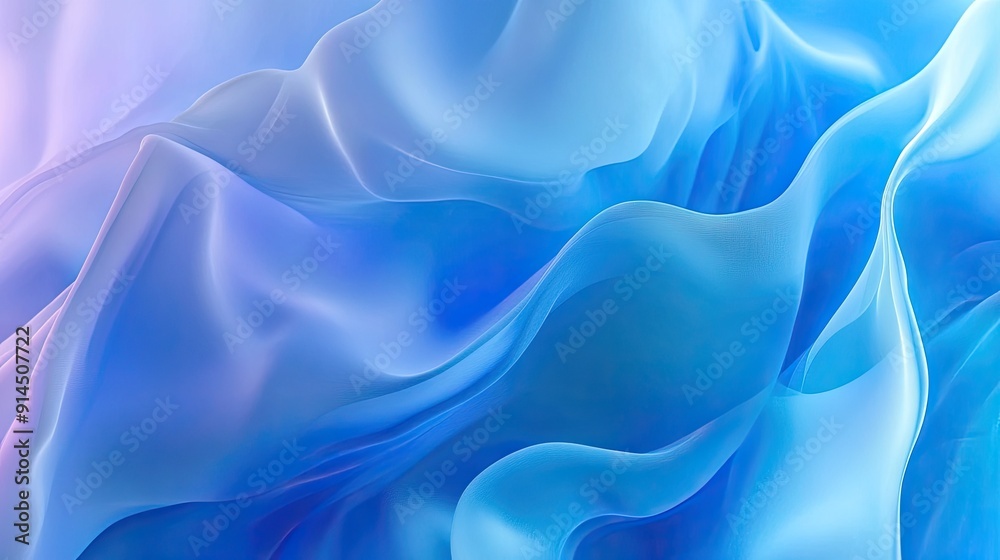 Obraz premium Minimalist wavy fluid abstract backdrop with smooth transitions and elegant curves, ideal for clean and modern design projects.