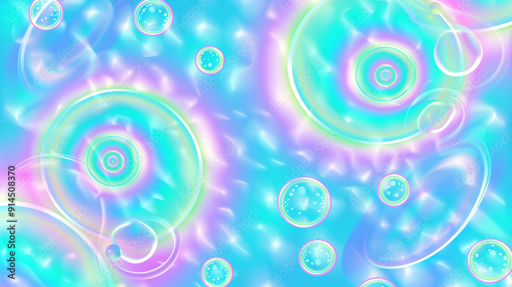 Abstract glowing circles and bubbles background in vibrant lavender and turquoise shades Abstract glowing circles and bubbles background in vibrant lavender and turquoise shades
