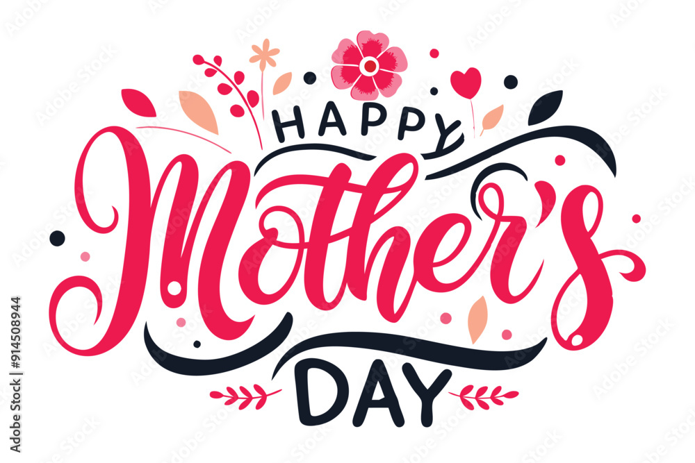 happy mother's day typography on White Background happy mother's day typography on White Background