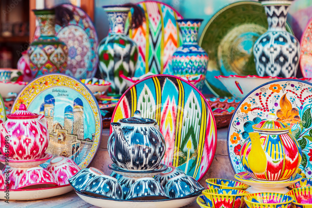 Souvenirs in the trading domes, Bukhara. Souvenirs in the trading domes, Bukhara.