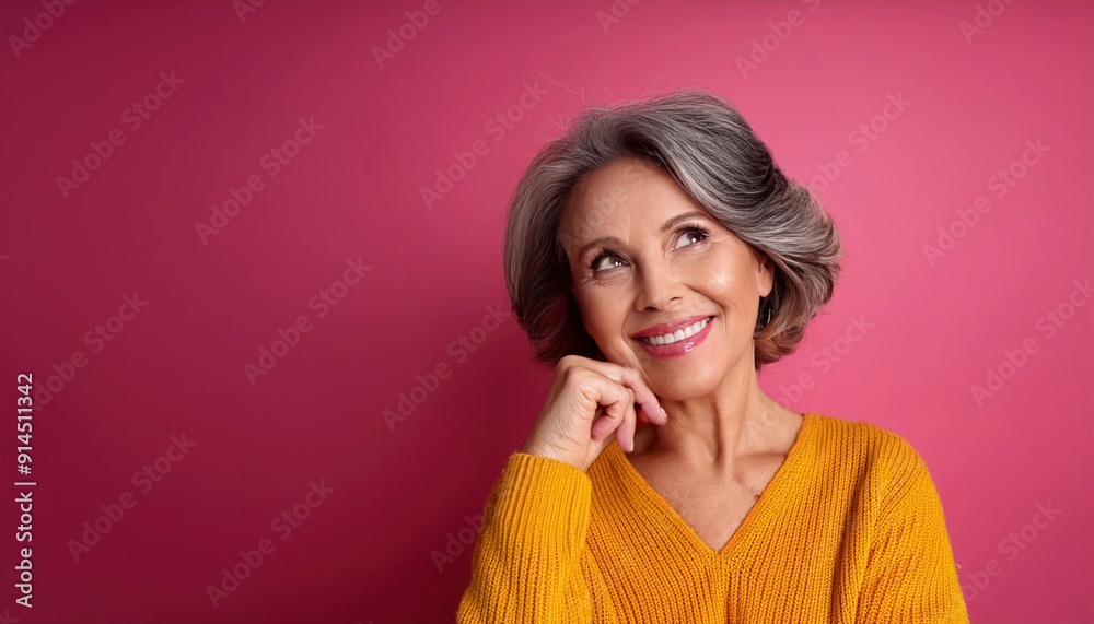 Beautifull woman thinking and smiling Beautifull woman thinking and smiling