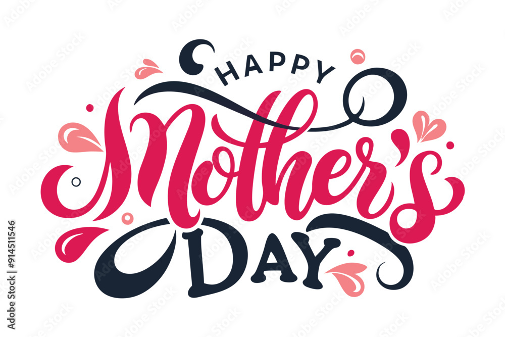 happy mother's day typography on White Background happy mother's day typography on White Background
