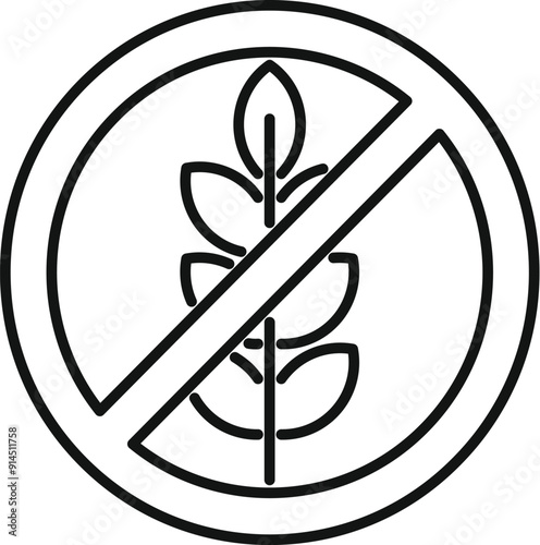 Gluten free icon representing a healthy eating lifestyle for those with celiac disease