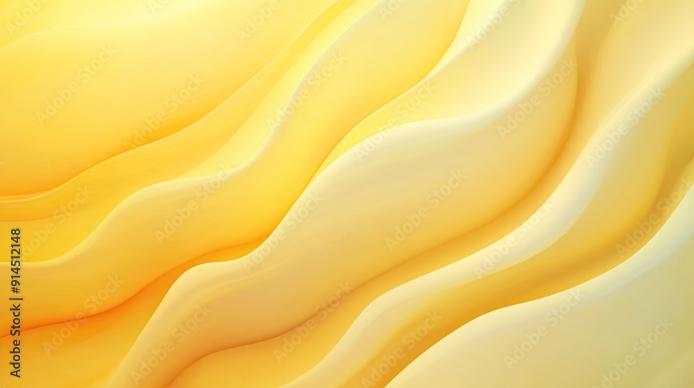 Obraz premium Soft yellow gradient waves create a soothing abstract background, ideal for flyers, social media content, and other digital media applications.