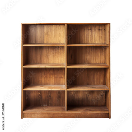 Swedishdesigned bookshelf in ultra realistic UHD photo on white background