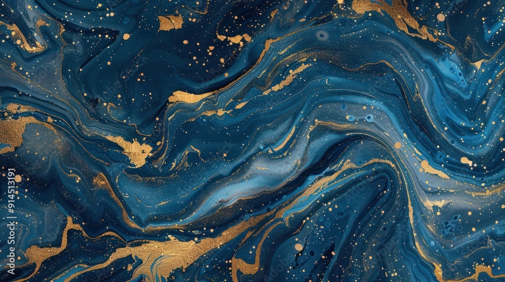 blue marbled background with golden glitter accents blue marbled background with golden glitter accents