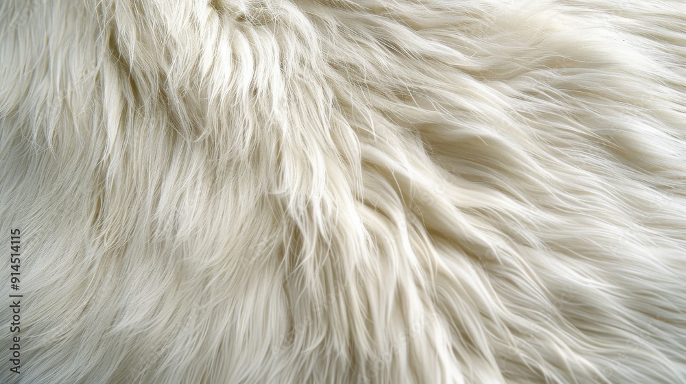 Close-up of White Animal Fur Texture. Close-up of White Animal Fur Texture.