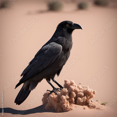 crow on a desert