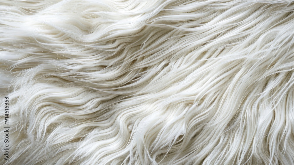 Close-up of White Animal Fur Texture. Close-up of White Animal Fur Texture.