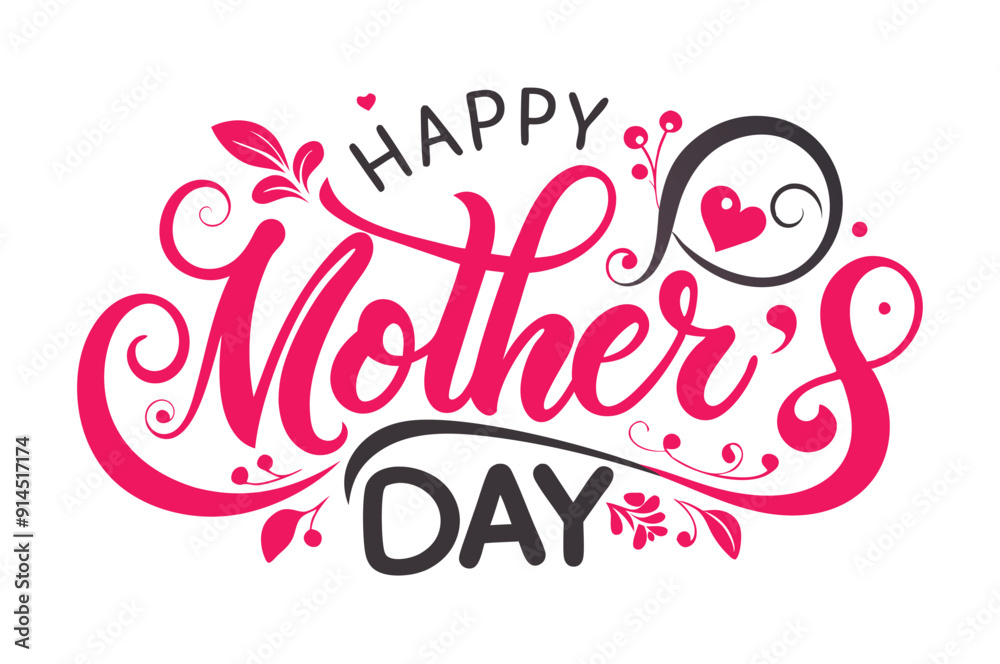 happy mother's day typography on White Background happy mother's day typography on White Background