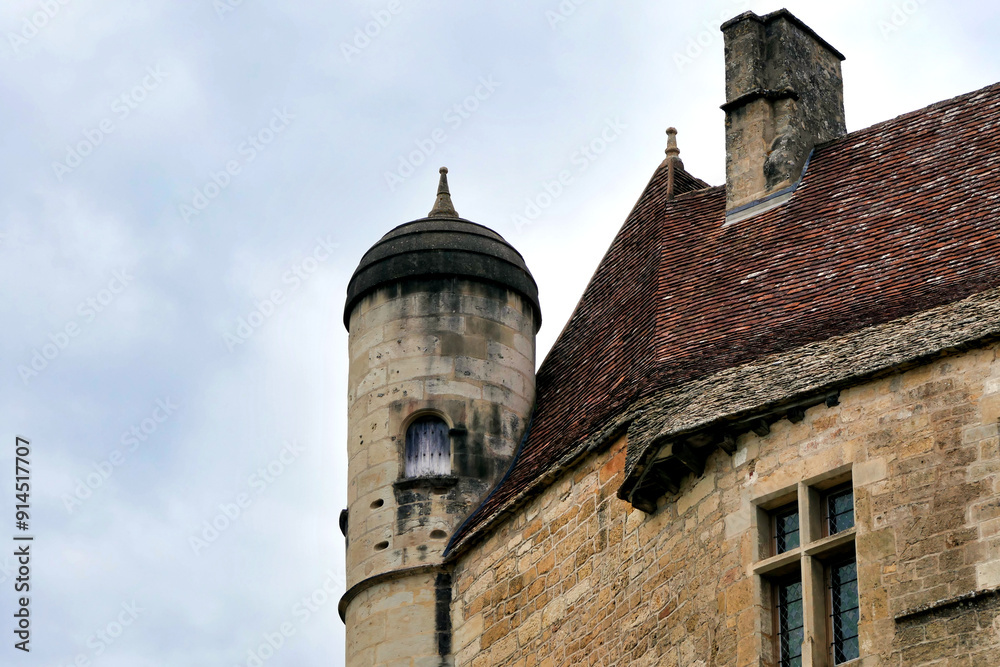 A tower of Chateau de Beynac located in Beynac et Cazenac a fortified town in the Dordogne, France
A tower of Chateau de Beynac located in Beynac et Cazenac a fortified town in the Dordogne, France
