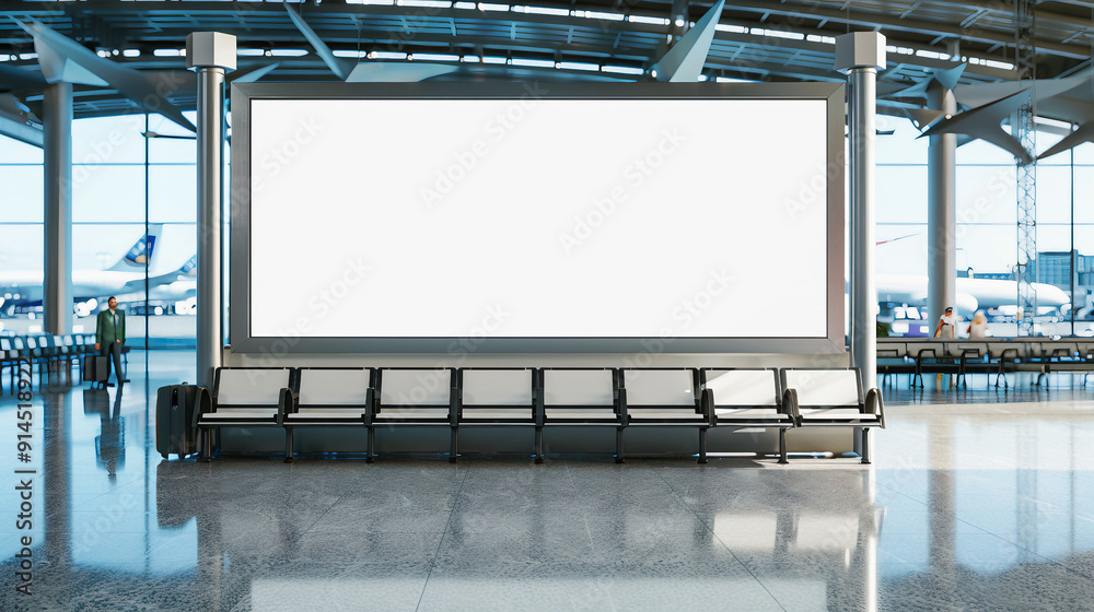 Blank mockup billboard at airport Blank mockup billboard at airport