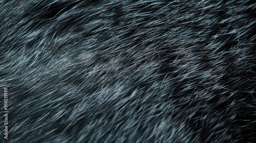 Close-up of Black Fur with Subtle Stripes.