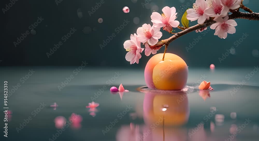 Peach Blossom Water Drop Photography Peach Blossom Water Drop Photography
