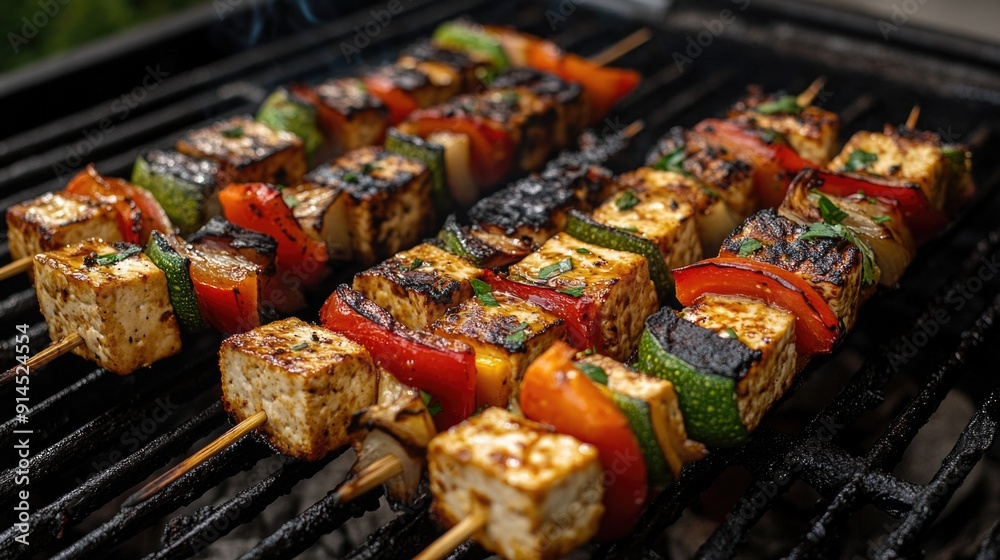 Grilled Tofu and Vegetable Kebabs - Colorful Plant-Based Protein Delight Grilled Tofu and Vegetable Kebabs - Colorful Plant-Based Protein Delight