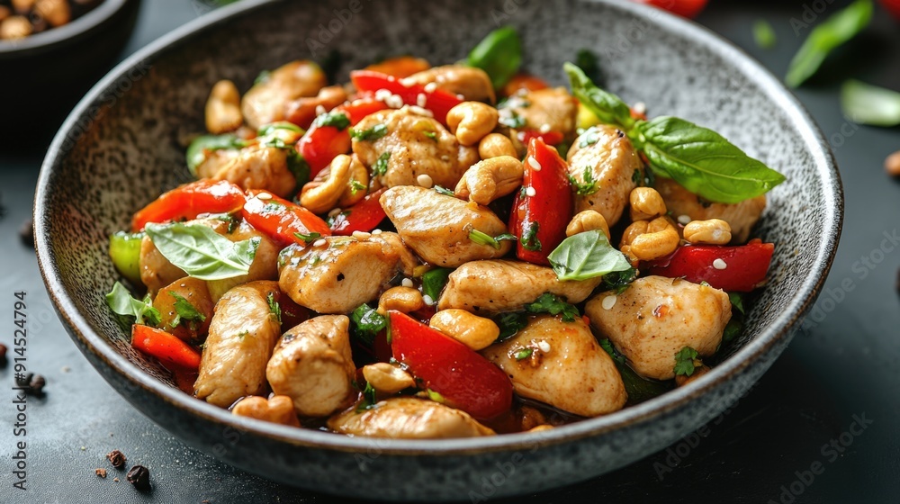 Vibrant Chicken and Vegetable Stir-Fry with Cashews: Nutritious and Flavorful Delight Vibrant Chicken and Vegetable Stir-Fry with Cashews: Nutritious and Flavorful Delight
