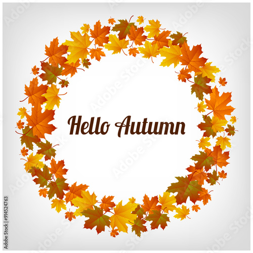 Background with maple autumn leaves. Vector illustration