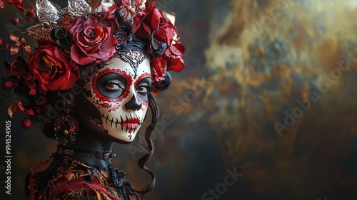 hispanic girl with calavera katrina makeup, Hispanic Heritage Month
