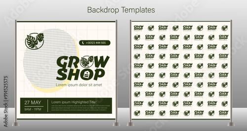 Green Event Seminar Backdrop Designs Templates & Vector Mockup - Quick Execution Business Templates 