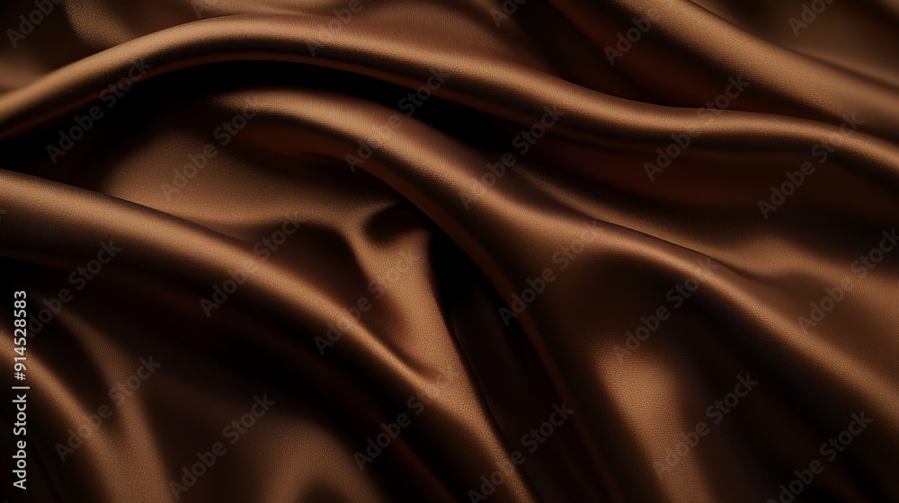 Obraz premium Rich brown fabric with elegant and smooth surface folds