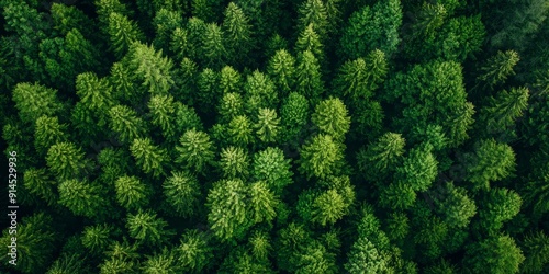 Aerial View of a Beautiful Forest Landscape for Travel and Nature Concepts Generative AI