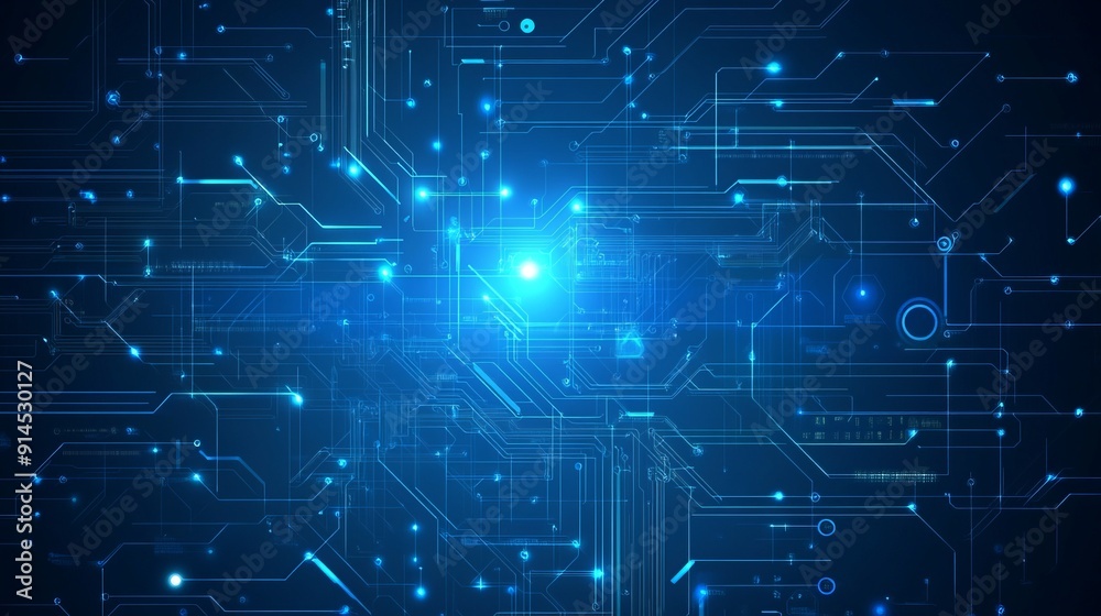 Intricate blue digital design showcasing technological depth Intricate blue digital design showcasing technological depth