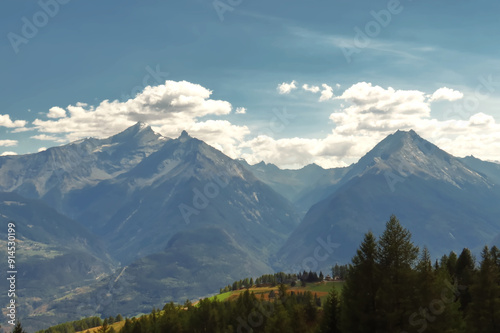 High mountain landscape in Aosta valley,Italy.