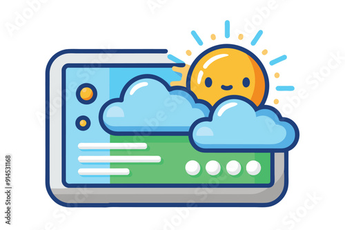 Weather icon featuring a cloud with a long shadow, symbolizing atmospheric conditions and visual depth.