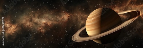 saturn in space, copy space 