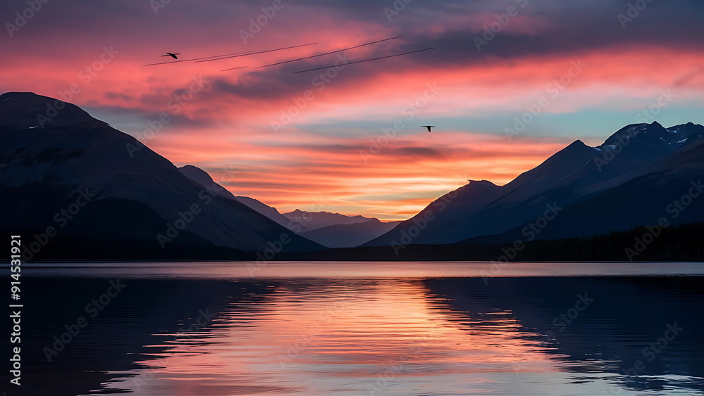 Stunning Winter Sunset with Snowy Landscapes and Seasonal Beauty Stunning Winter Sunset with Snowy Landscapes and Seasonal Beauty