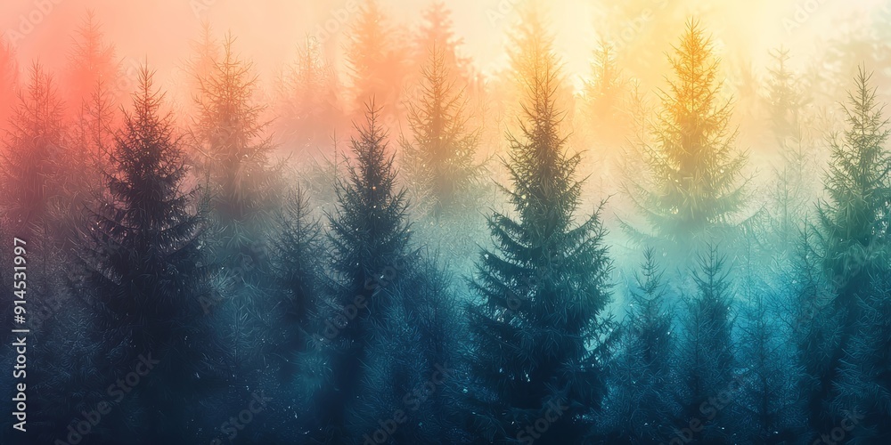 Abstract Forest Background with Fir Trees, Ideal for Nature and Environment Concepts Generative AI Abstract Forest Background with Fir Trees, Ideal for Nature and Environment Concepts Generative AI